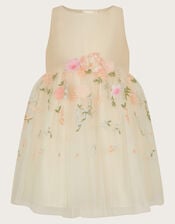 Baby Maggie 3D Floral Dress, Ivory (IVORY), large
