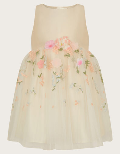 Baby Maggie 3D Floral Dress, Ivory (IVORY), large