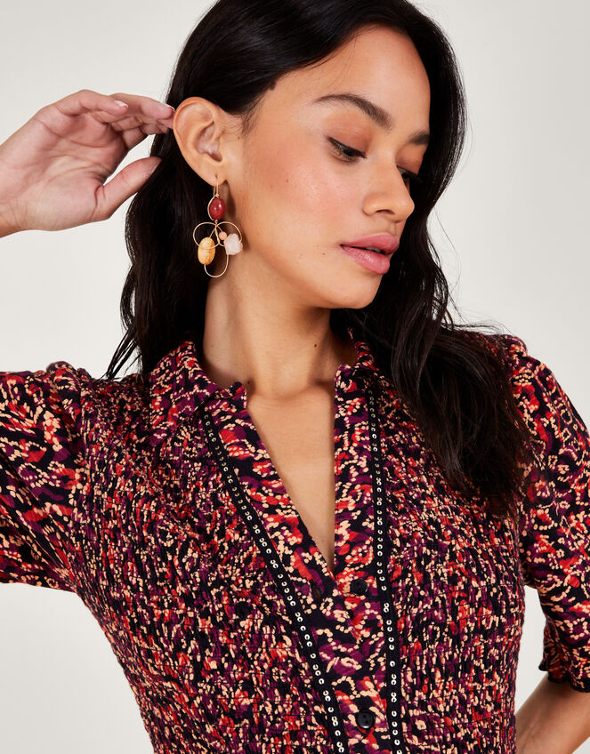 Print Shirt Dress, Red (RED), large