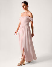 Evelyn Bardot Bridesmaid Dress, Pink (BLUSH), large