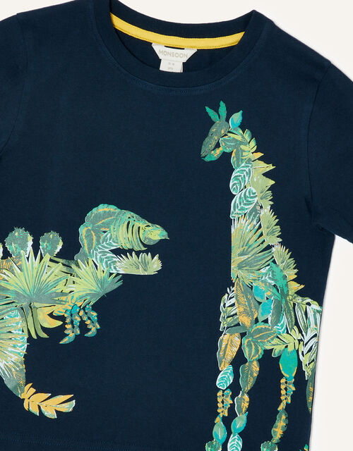 Palm Animal T-Shirt, Blue (NAVY), large