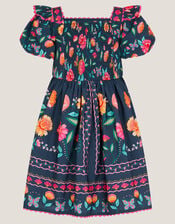 Aurelia Floral Print Dress , Blue (NAVY), large