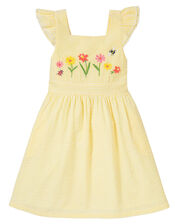 Frugi Embroidered Dress, Yellow (YELLOW), large