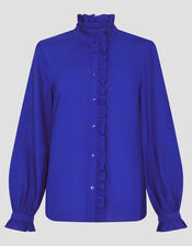 Cecily Ruffle Blouse, Blue (COBALT), large