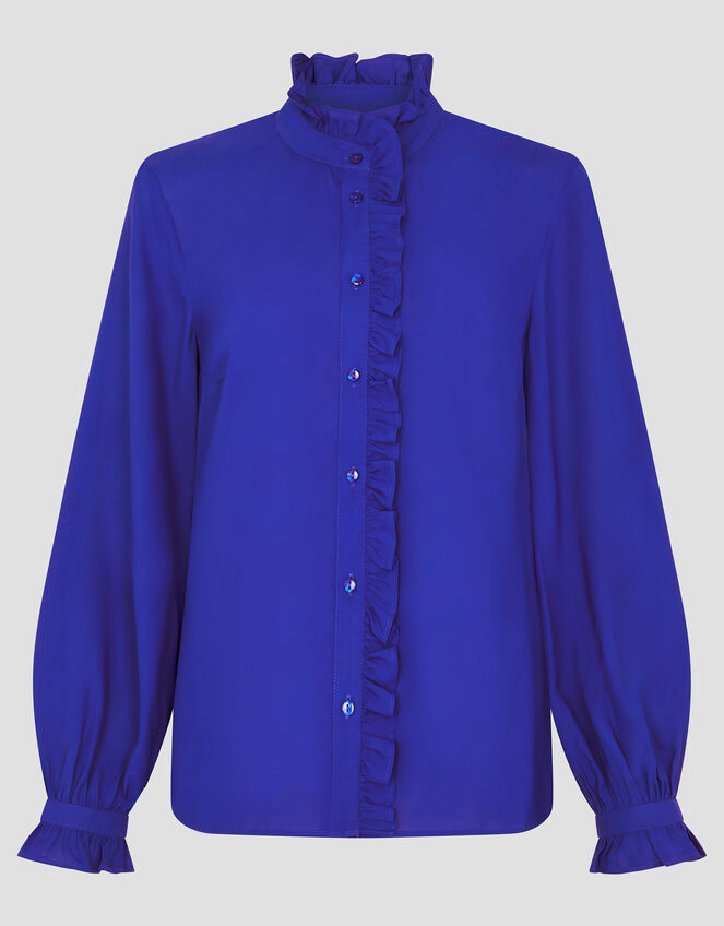 Cecily Ruffle Blouse, Blue (COBALT), large