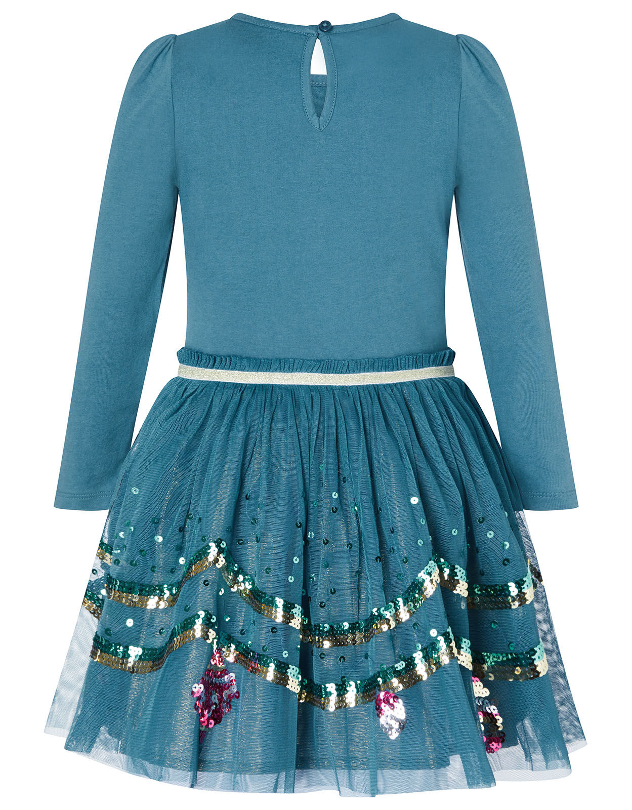 XMAS Sequin Tree Disco Dress Teal