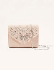Sparkle Diamante Butterfly Bag, , large