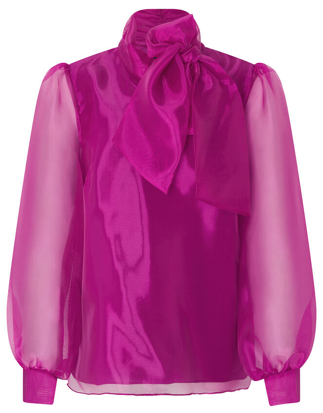 Oprah Organza Bow Blouse, Pink (PINK), large