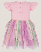 Baby Embroidered Butterfly Disco Dress, Pink (PINK), large