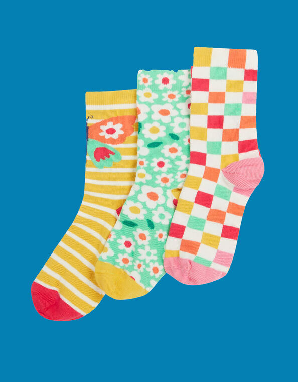 3-Pack Frugi Print Socks, Multi (MULTI), large