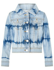 Tie-Dye Denim Jacket, Blue (BLUE), large