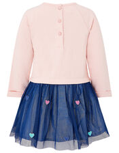 Baby Sequin Bunny Disco Dress in Pure Cotton, Pink (PINK), large