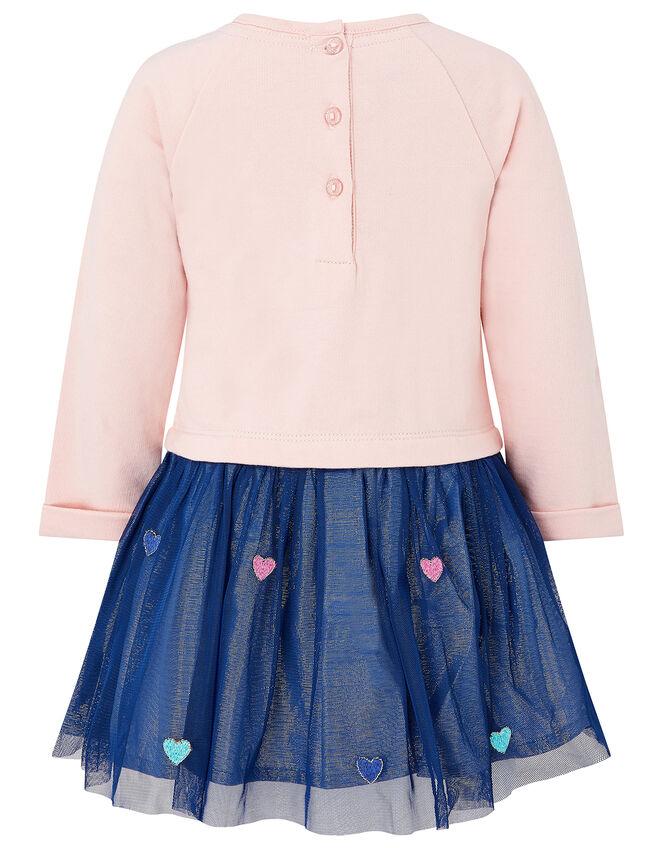 Baby Sequin Bunny Disco Dress in Pure Cotton, Pink (PINK), large