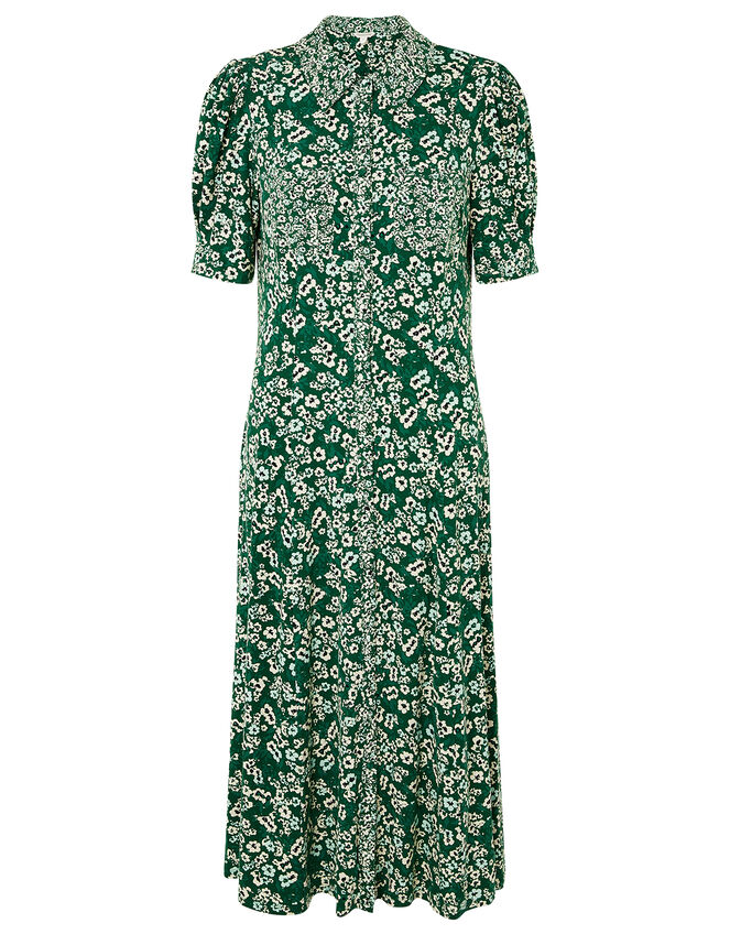 Darella Ditsy Print Jersey Shirt Dress , Green (GREEN), large