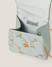 Floral Embroidered Butterfly Handbag, , large