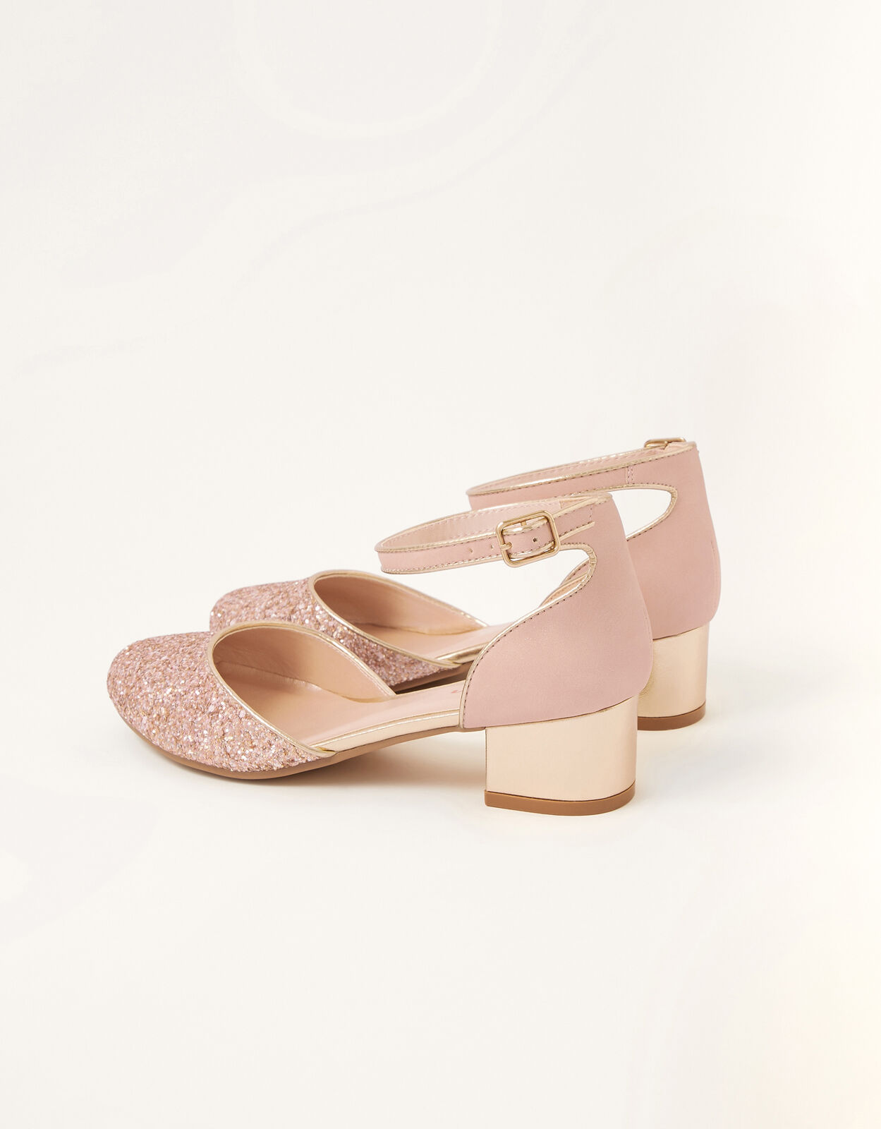 Glitter Two Part Heels Pink