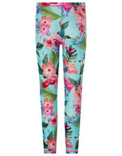 Fergie Flower Sunsafe Leggings with Recycled Polyester, Blue (TURQUOISE), large