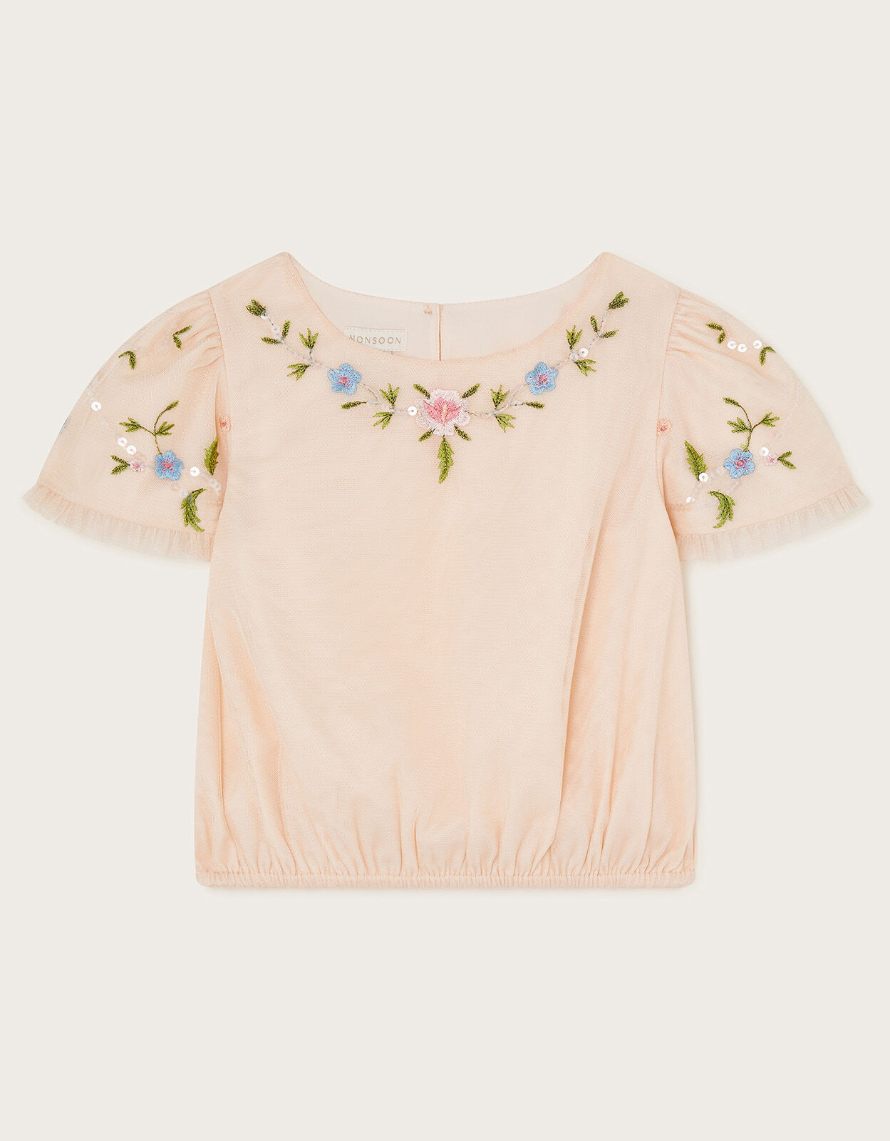 Tula Embellished Tulle Top Pink