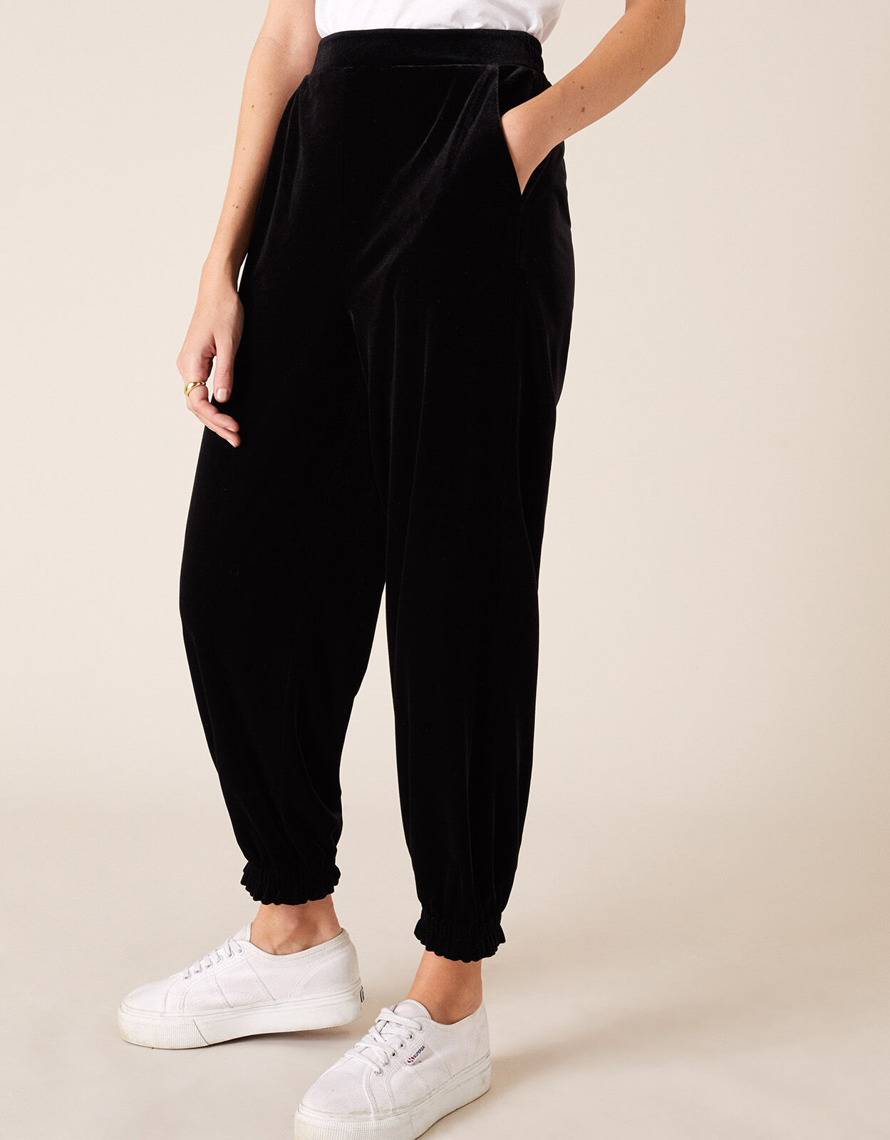 velvet jogging bottoms