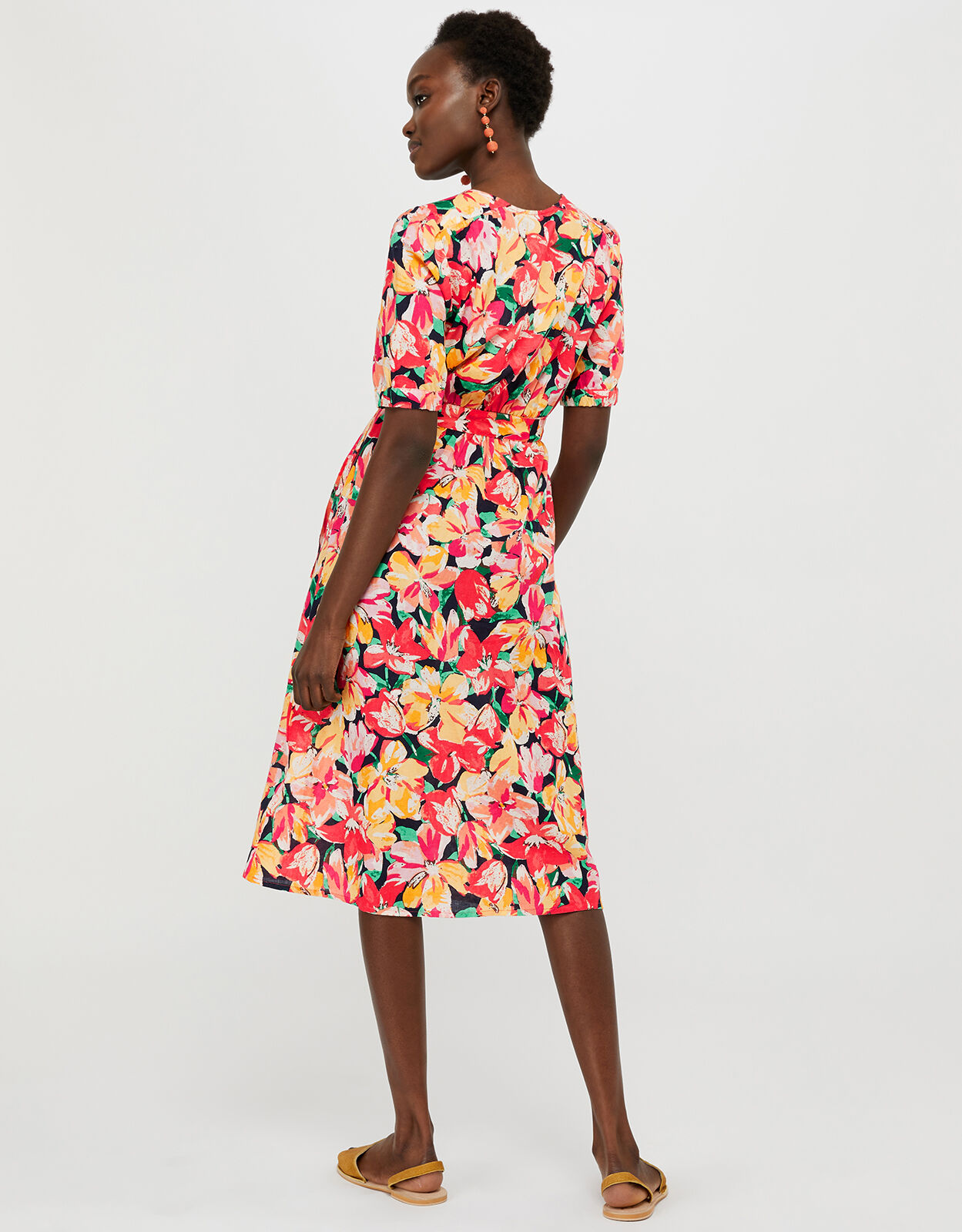 Cotton floral sale midi dress