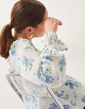 Sarah Sheer Floral Blouse, Ivory (IVORY), large