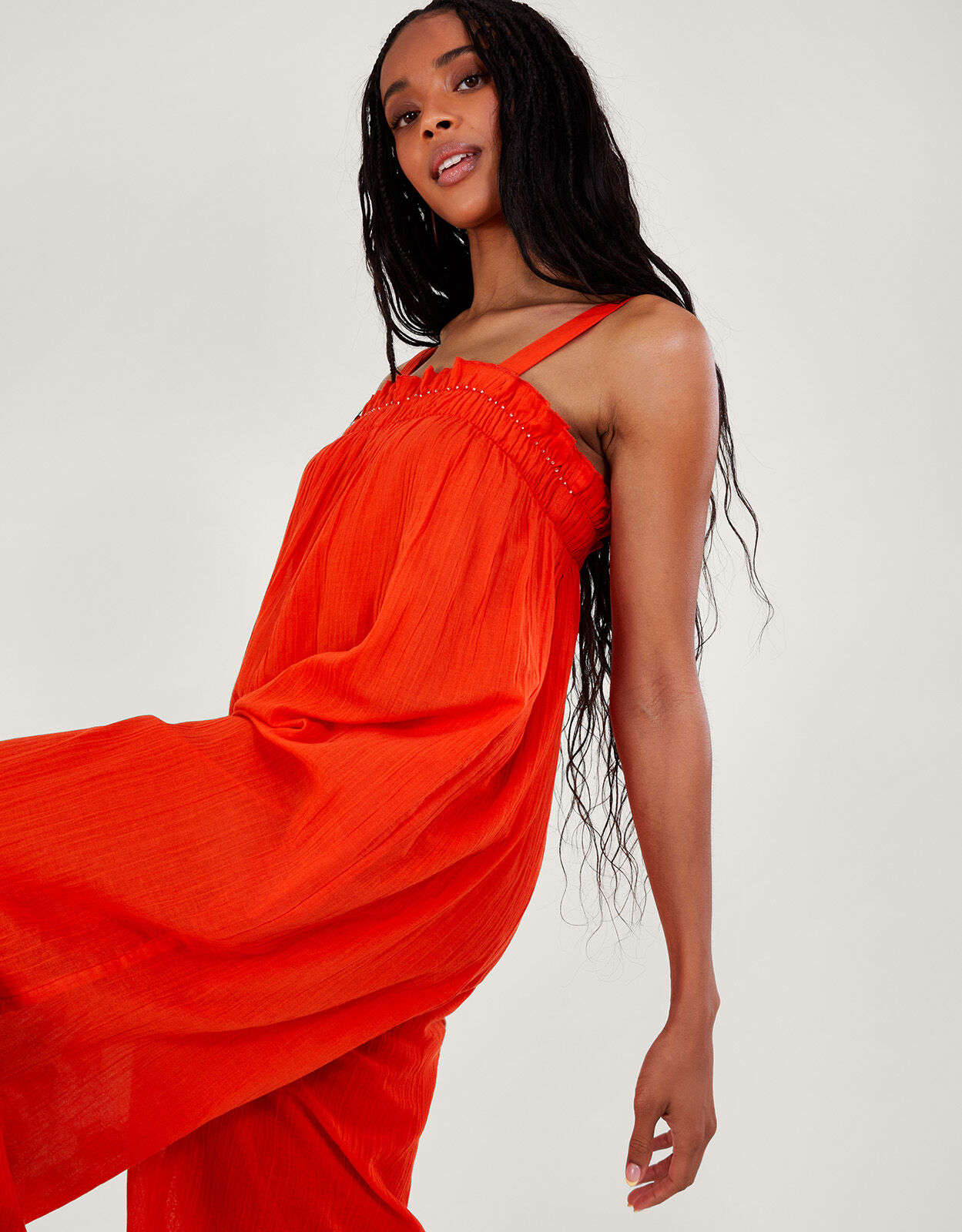 Eve Plain Jumpsuit Orange
