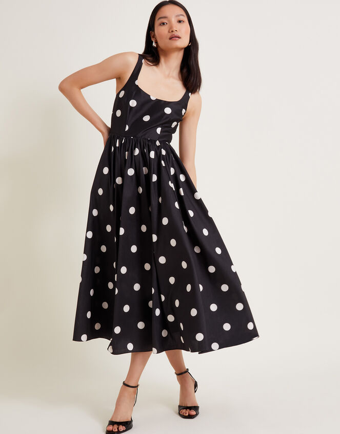 smock dress midi length Flore Midi Smock Dress in Navy