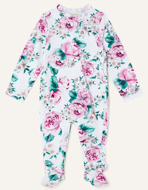 Newborn Floral Bloom Sleepsuit, Pink (PINK), large