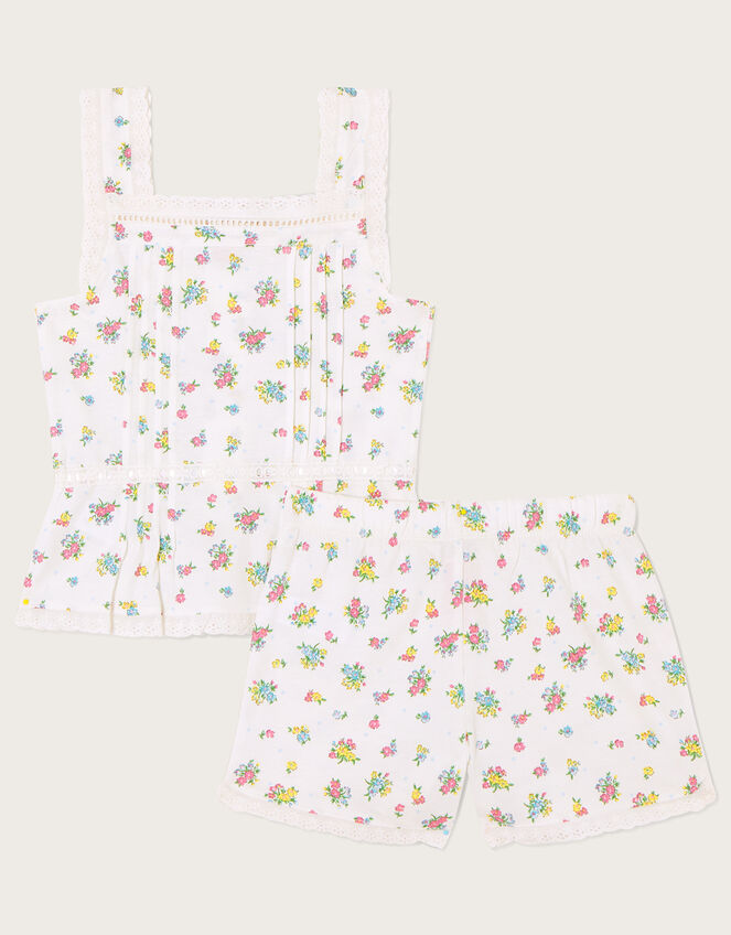 Eliza Ditsy Floral Pyjama Set, Ivory (IVORY), large