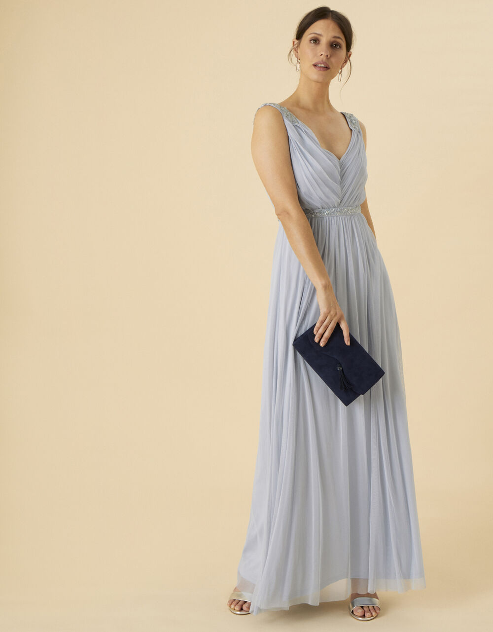 Women Dresses | Brenda Maxi Dress in Recycled Polyester Blue - DM12118