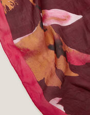 Gloria Floral Print Silk Scarf, , large