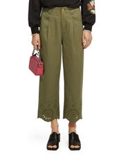 Scotch and Soda Liv Mid Rise Embroidered Trousers, Green (GREEN), large