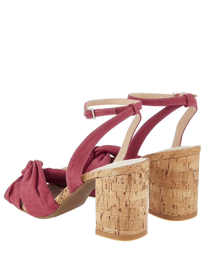 Tandy Twist Heeled Sandals, Red (BERRY), large