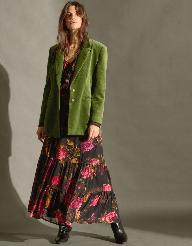 East Velaris Velvet Blazer, Green (GREEN), large