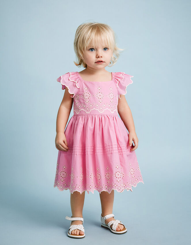 Baby Broderie Dress, Pink (PINK), large