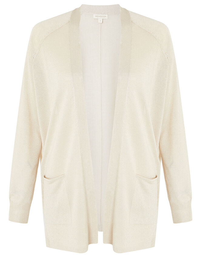 Sara Open Front Cardigan, Gold (GOLD), large