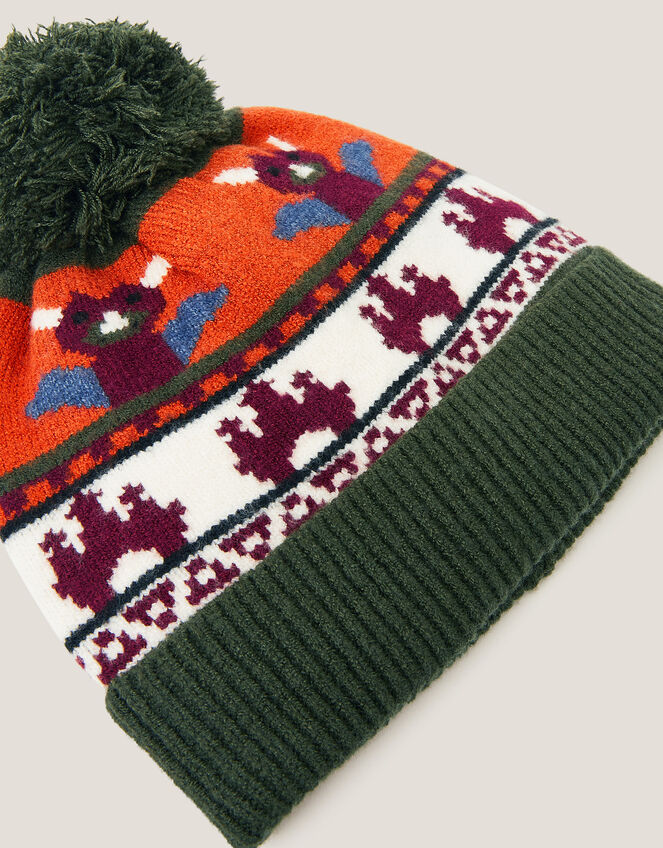 Dragon Intarsia Bobble Hat, Multi (MULTI), large