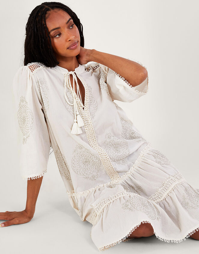 Penny Embroidered Kaftan, Ivory (IVORY), large