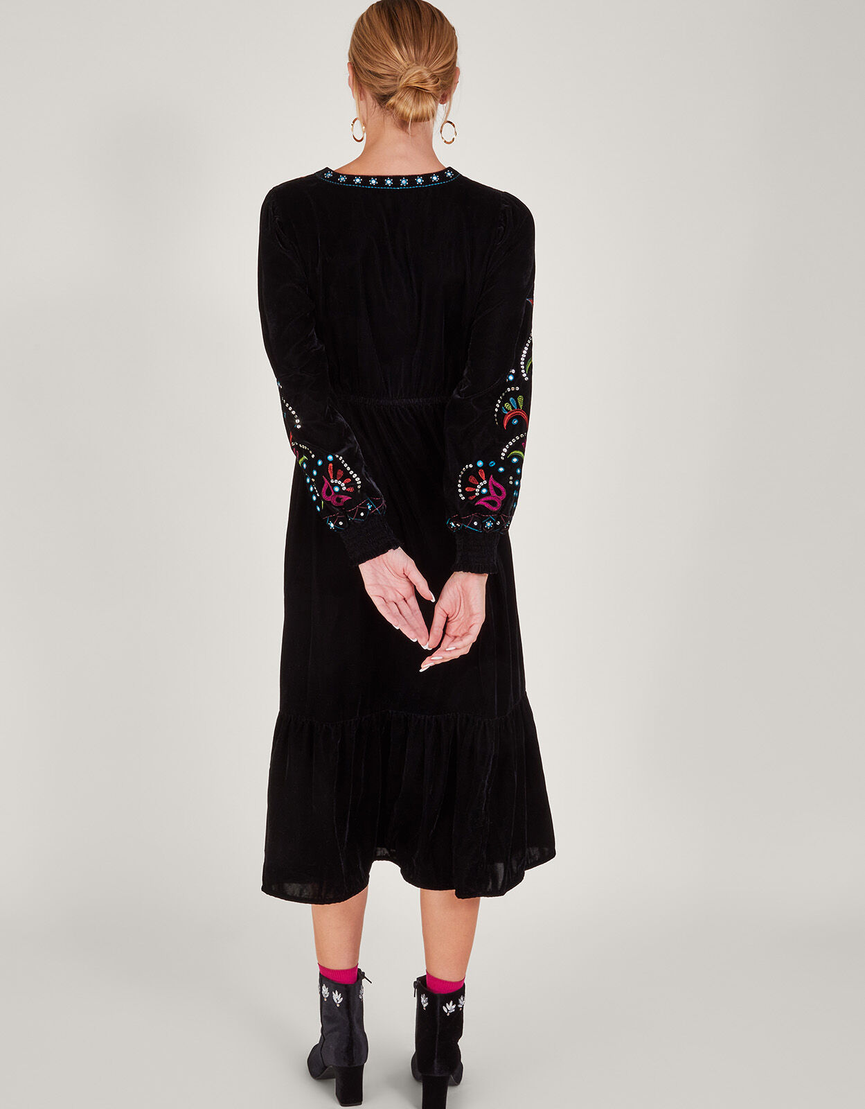 Maeve Velvet Mirror Dress Black
