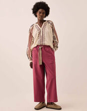 East Gabriette Geometric Print Embroidered Top, Ivory (IVORY), large