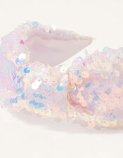 Mermaid Sequin Knotted Headband, , large