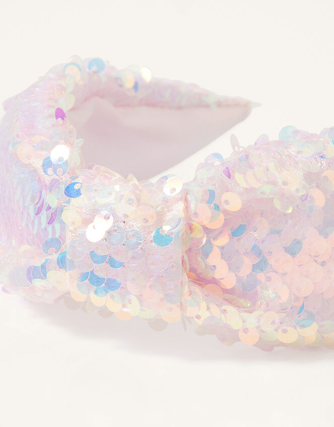 Mermaid Sequin Knotted Headband, , large