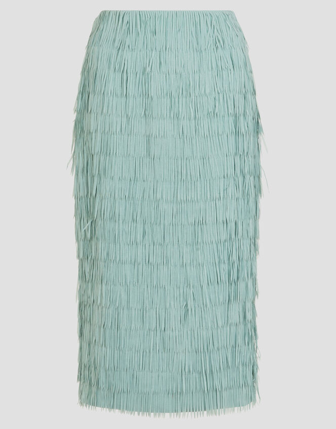 Cosima Fringe Pencil Skirt, Green (SAGE), large