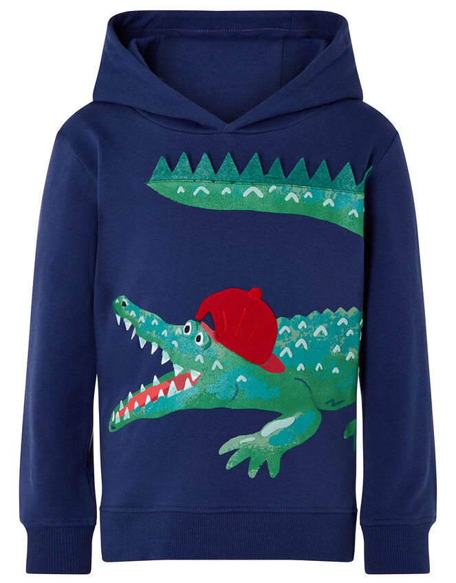 Crocodilly Hoody, Blue (NAVY), large