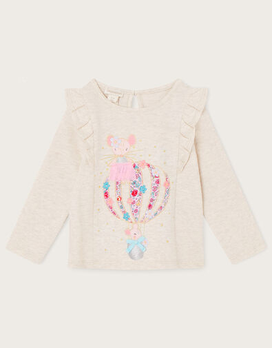 Baby Balloon Mice Sweatshirt, Camel (OATMEAL), large