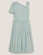 Amalthea Asymmetrical Embellished Party Dress, Green (SAGE), large