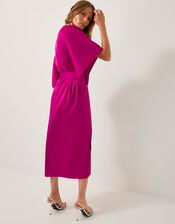 Kara Kimono Sleeve Satin Midi Dress, Purple (PURPLE), large