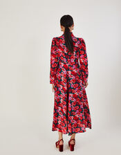 Regina Ruched High Low Dress, Red (RED), large