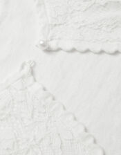 Emilia Lace Scallop Cardigan, Ivory (IVORY), large