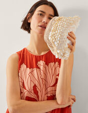 Saya Shell Embellished Clutch Bag, , large